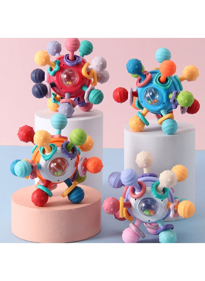 Grab Ball Baby Toy 0-1 Year Old Baby Rotating Grab Manhattan Atomic Molar Finger Ball Toy-Color:Dark Blue (color Box)