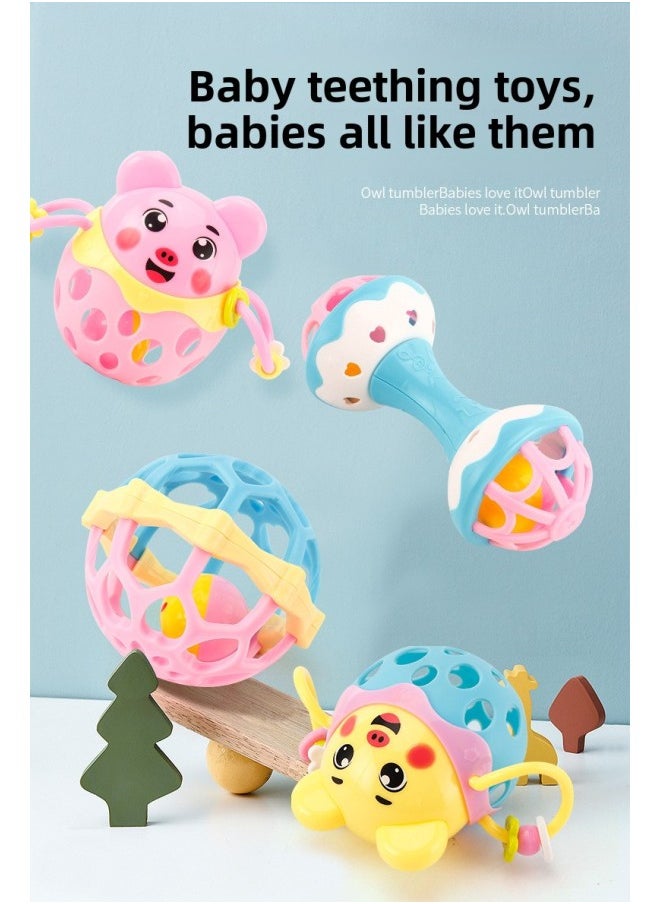 Baby Toys Puzzle Early Education 0-6 Months Baby Newborn 3 Grasping Training Manhattan Hand Grasping Ball Rattle-Color:5-piece Set Of Optional Packages Will Be Distributed Randomly If Not Noted.