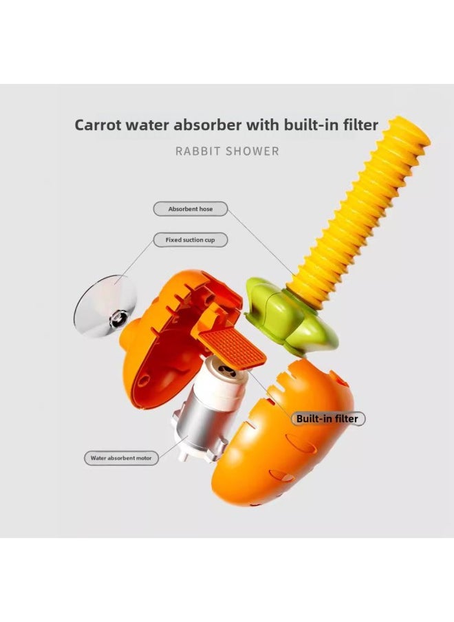 Children's Rabbit Shower Shower Toy Double Shower Electric Shower Baby Bathroom Water Spray Toy-Color:Rabbit Shower-Battery Edition