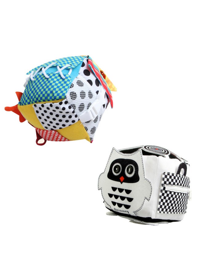 Daily Life Simulation Plush Fabric Building Blocks Baby Zipper Shoelaces Cognitive Toys Square Ball-Color:N002A Cube Dressing Toy
