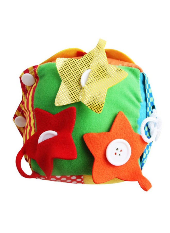 Daily Life Simulation Plush Fabric Building Blocks Baby Zipper Shoelaces Cognitive Toys Square Ball-Color:N002A Cube Dressing Toy