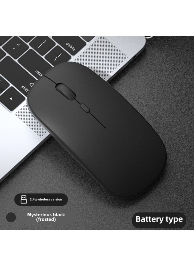 Wireless Mouse Charging Silent Bluetooth Dual-mode Home Office Laptop Desktop External Unlimited Mouse-Specifications:Mysterious Black/battery Version-