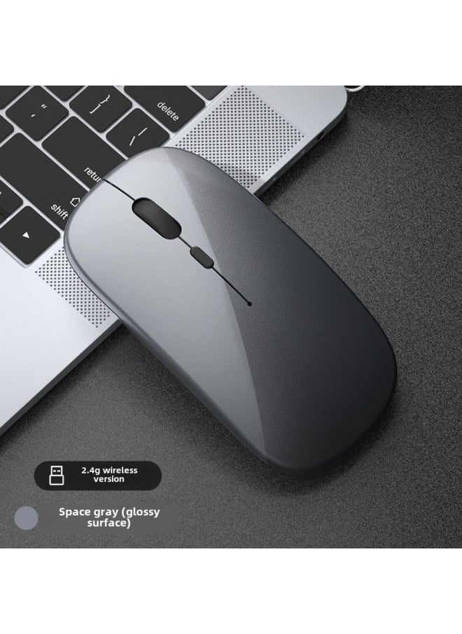 Wireless Bluetooth Mouse Quiet Charging Girl Office Dual-Mode Computer Mac Tablet Unlimited Laptop Mouse-Specifications:Rose Gold/Bluetooth Dual Template [silent Silent Rechargeable] 2.4G Wireless Bluetooth 5