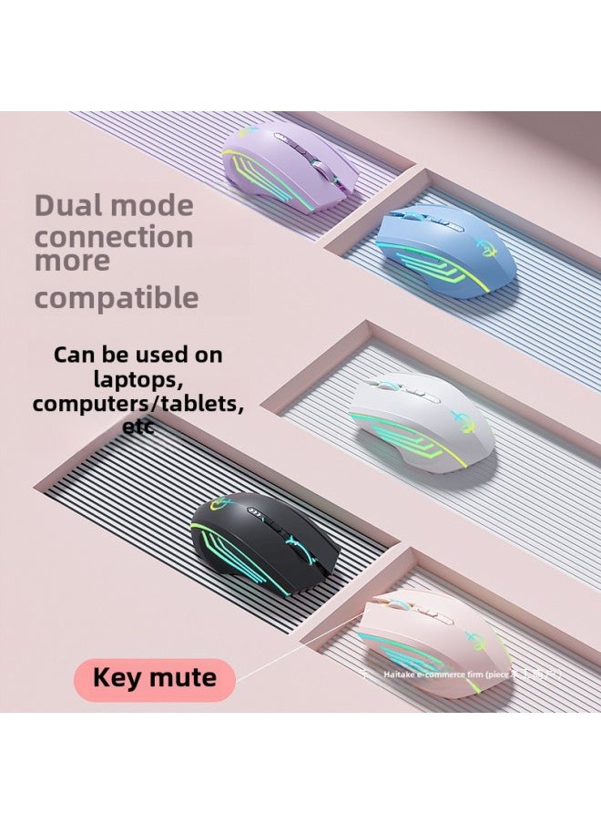 Bluetooth Mouse Wireless Mute For Huawei Notebook Gaming Office Desktop Computer Rechargeable Universal Silent-Specifications:[elegant White Basic Model] 3-button-single Mode-1600dpi