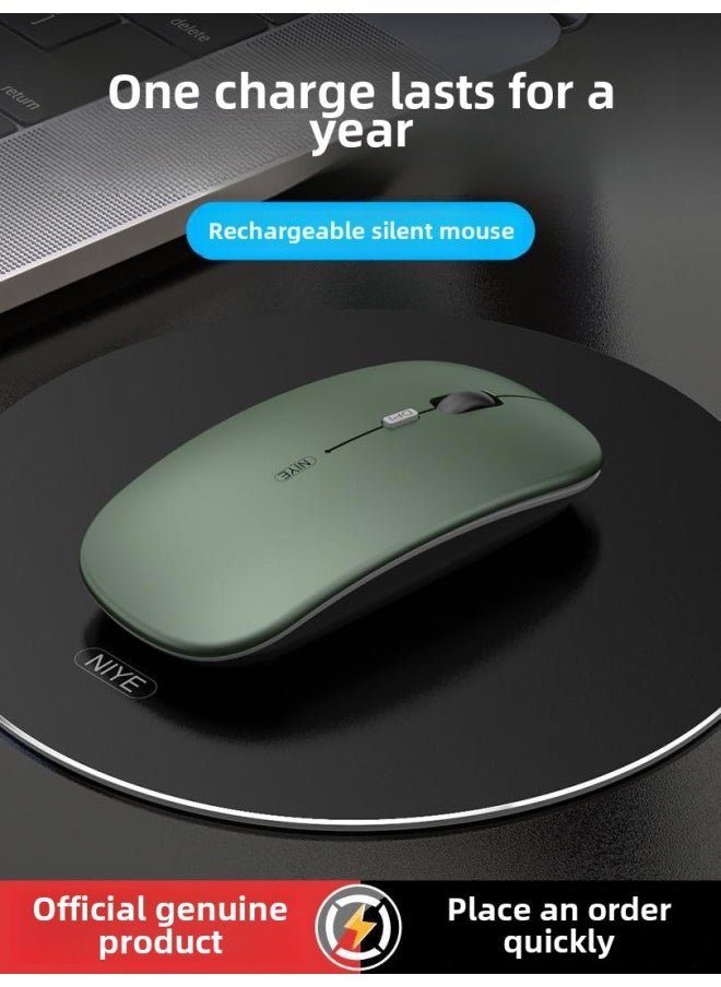 Wireless Bluetooth Mouse Silent Charging Notebook Desktop Computer Office Unlimited Suitable For Lenovo Dell Asus-Specifications:Silver/wireless Version [battery Version + Powerful Battery Life]