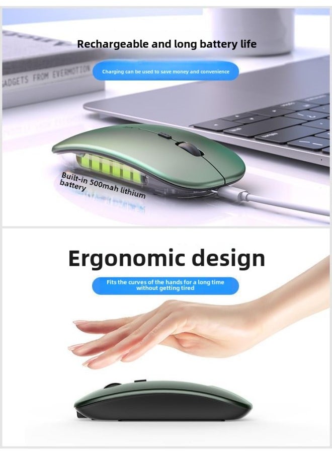 Wireless Bluetooth Mouse Silent Charging Notebook Desktop Computer Office Unlimited Suitable For Lenovo Dell Asus-Specifications:Silver/wireless Version [battery Version + Powerful Battery Life]
