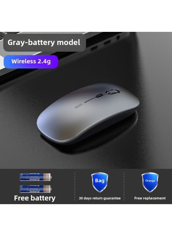 Wireless Bluetooth Mouse Silent Charging Notebook Desktop Computer Office Unlimited Suitable For Lenovo Dell Asus-Specifications:Gray/wireless Version [battery Version + Powerful Battery Life]