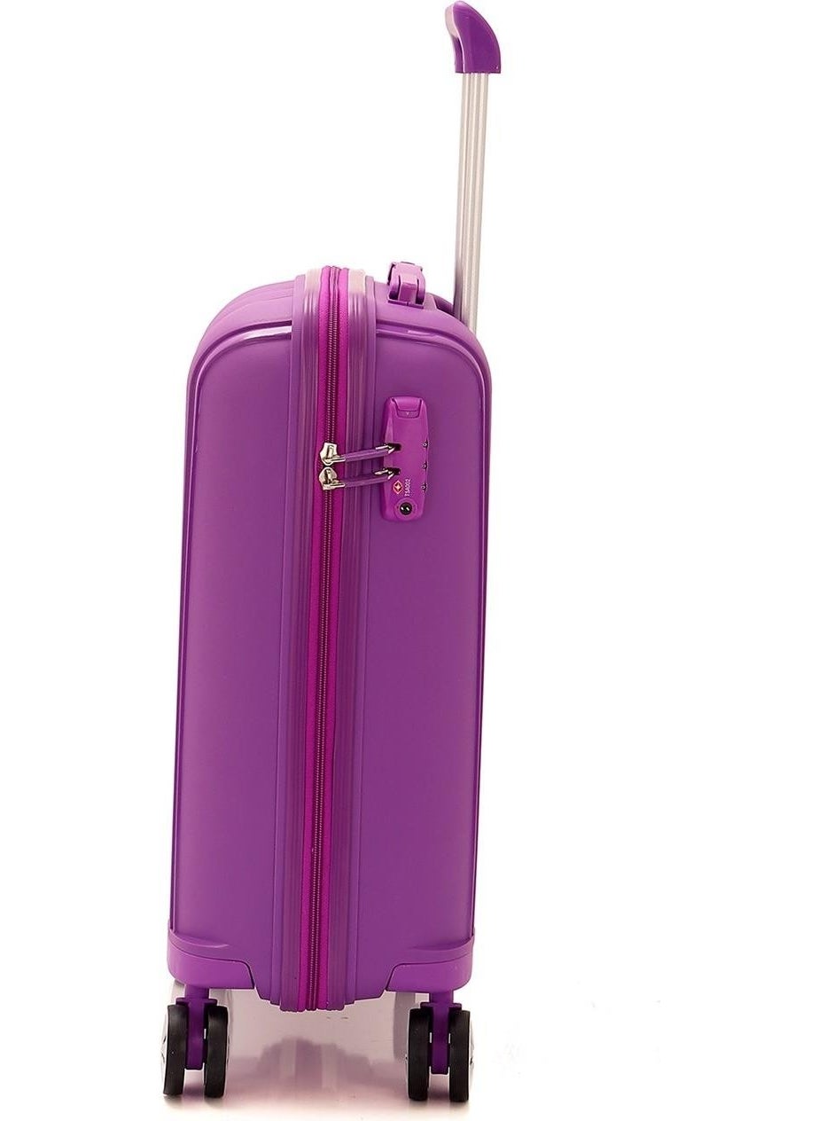 Four Wheeled Cabin Size Purple Color Policarbon Unbreakable Suitcase