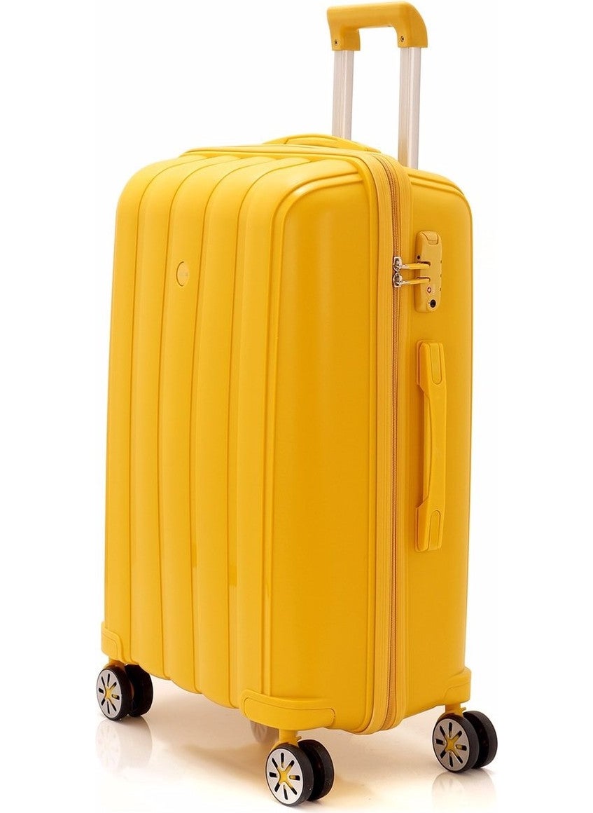 Large Size Four-Wheel Polypropylene Unbreakable Suitcase