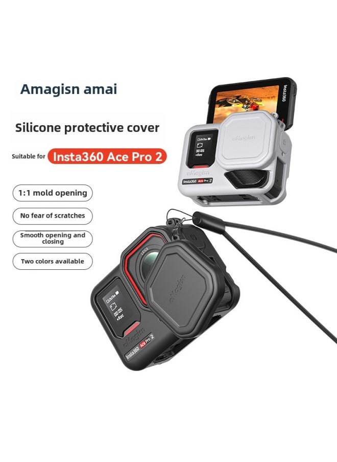 AMagisn Amei Yingshi Insta360 AcePro2 Silicone Cover Protective Cover Lens Body Protection Accessories-Color:Acepro