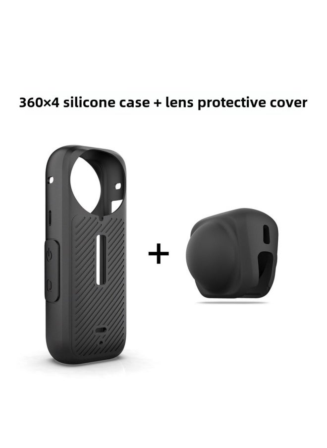 Insta360 X4 Desktop Fixed Base Lens Protective Cover Silicone Cover Soft Rubber Cover Camera Accessories-Color:360X4 Silicone Cover Lens Protection Cover
