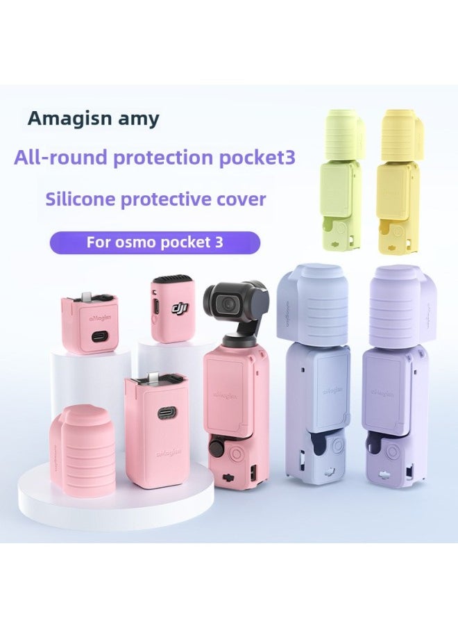 AMagisn Amai DJI Osmo Pocket3 Silicone Lens Cover DJI PTZ Protective Accessories-Color:All-round