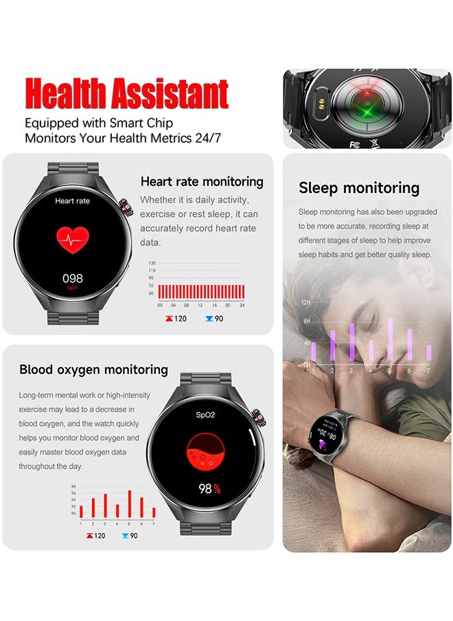 Men's Bluetooth Smartwatch, 1.75-Inch Full-Screen Touch, Bluetooth To Answer/Make Calls, Exercise And Sleep Monitoring, Message Notification Display, Universal Smart Bracelet For Android And IOS Systems, G5 Plus