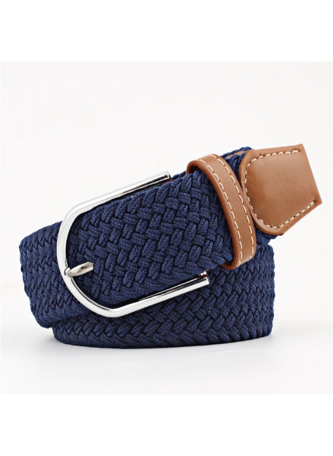 Trendy Elastic Canvas Belts Unisex navy blue A- 2