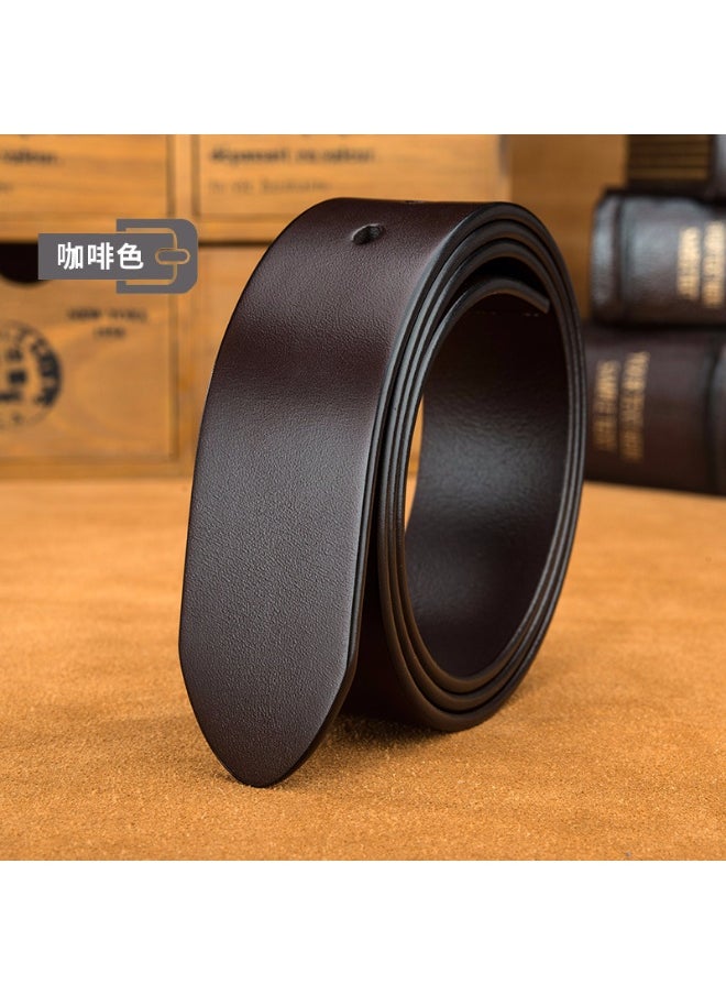Genuine Leather Mens Belt Strap Without Buckle Coffee 3.35cm