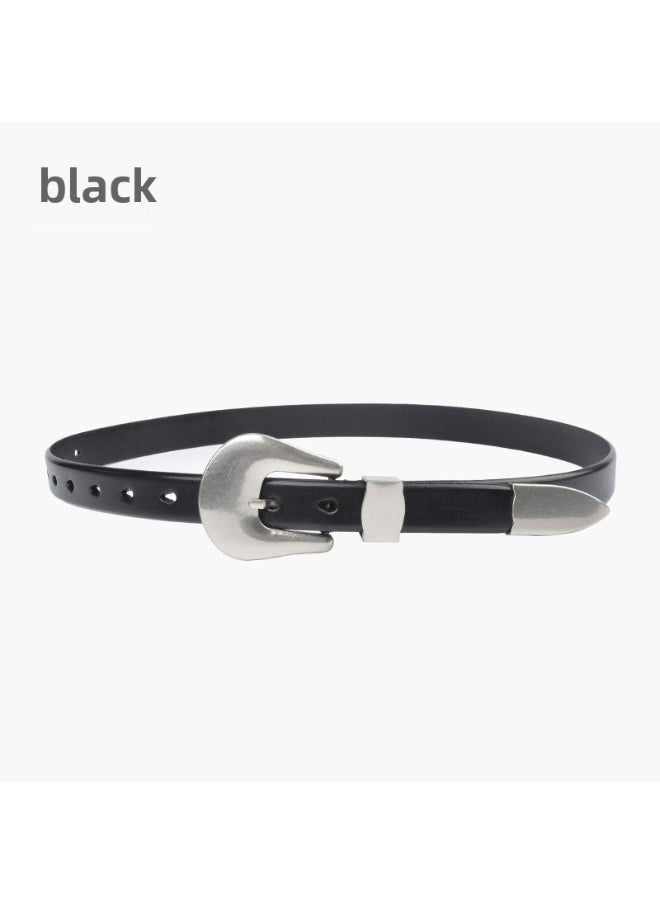 Womens Genuine Leather Belt Retro Fashion Luxury Tea