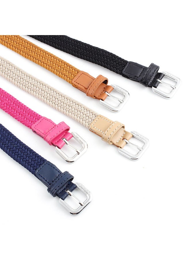 Unisex Elastic Woven Belt Casual Stretch Black