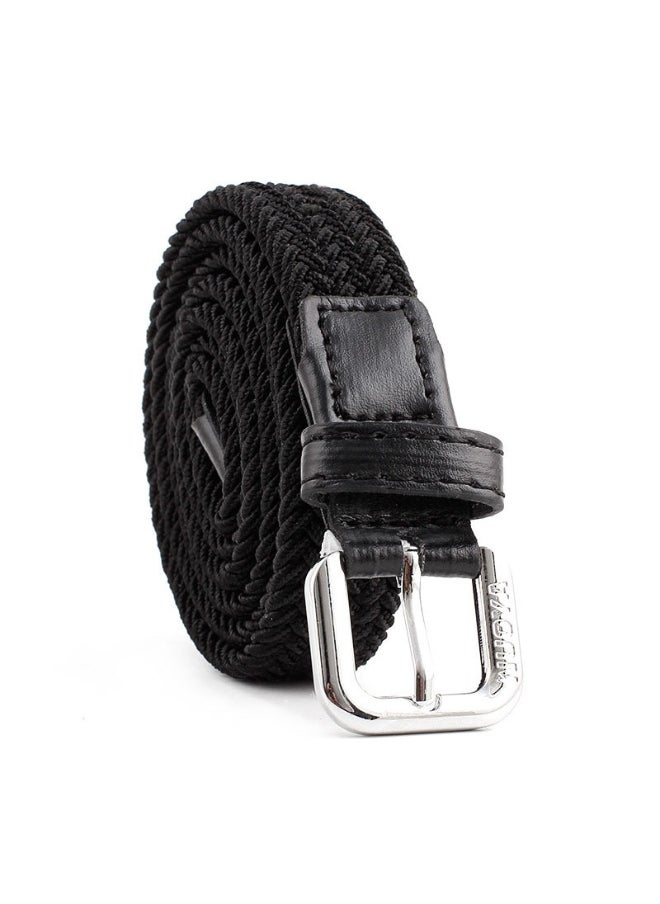 Unisex Elastic Woven Belt Casual Stretch Black