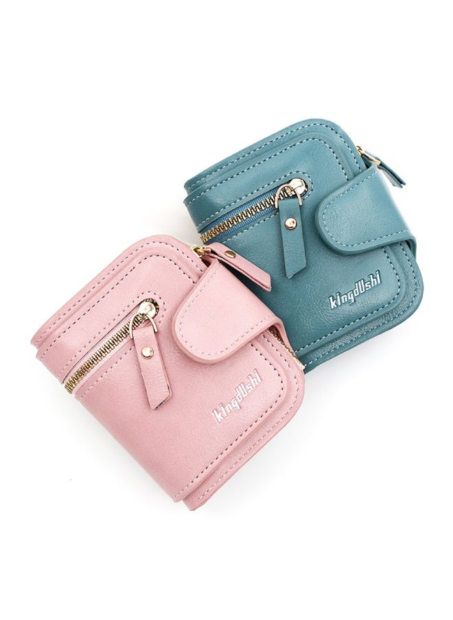 Women's Short Purse Simple Hand Hold Multi-function Multi-card Coin Purse Buckle Zipper Coin Storage Bag