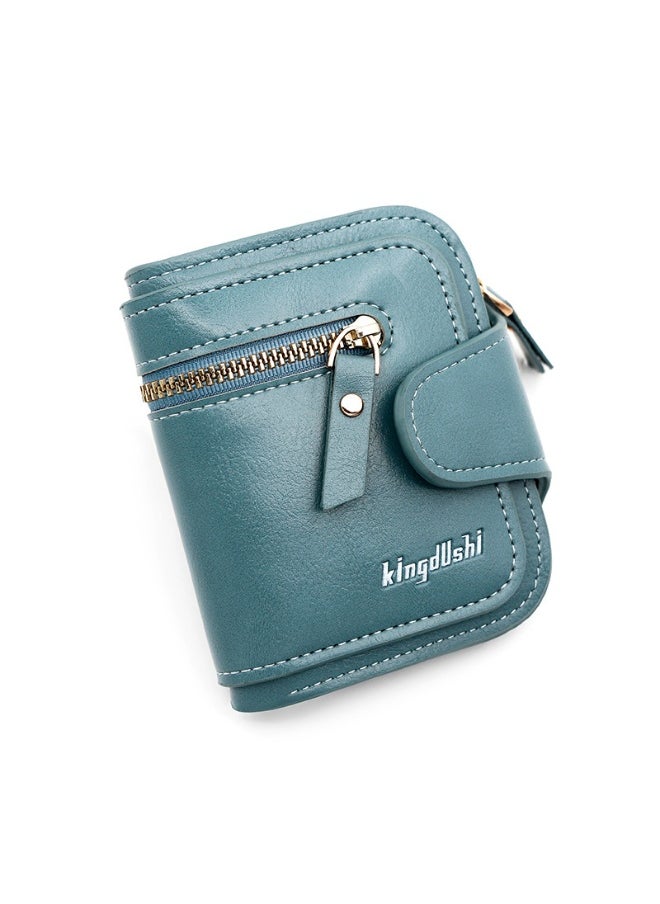 Women's Short Purse Simple Hand Hold Multi-function Multi-card Coin Purse Buckle Zipper Coin Storage Bag