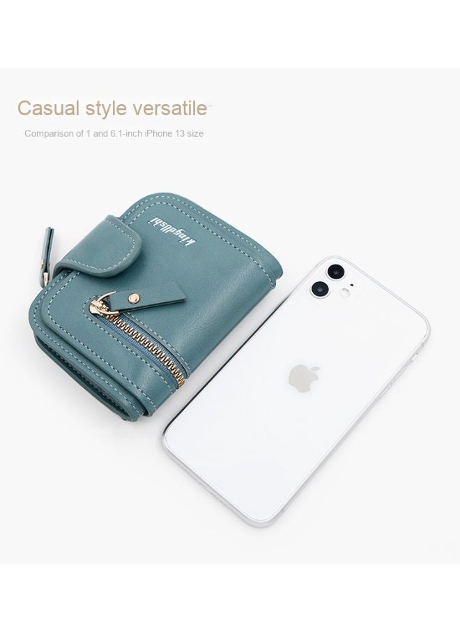 Women's Short Purse Simple Hand Hold Multi-function Multi-card Coin Purse Buckle Zipper Coin Storage Bag