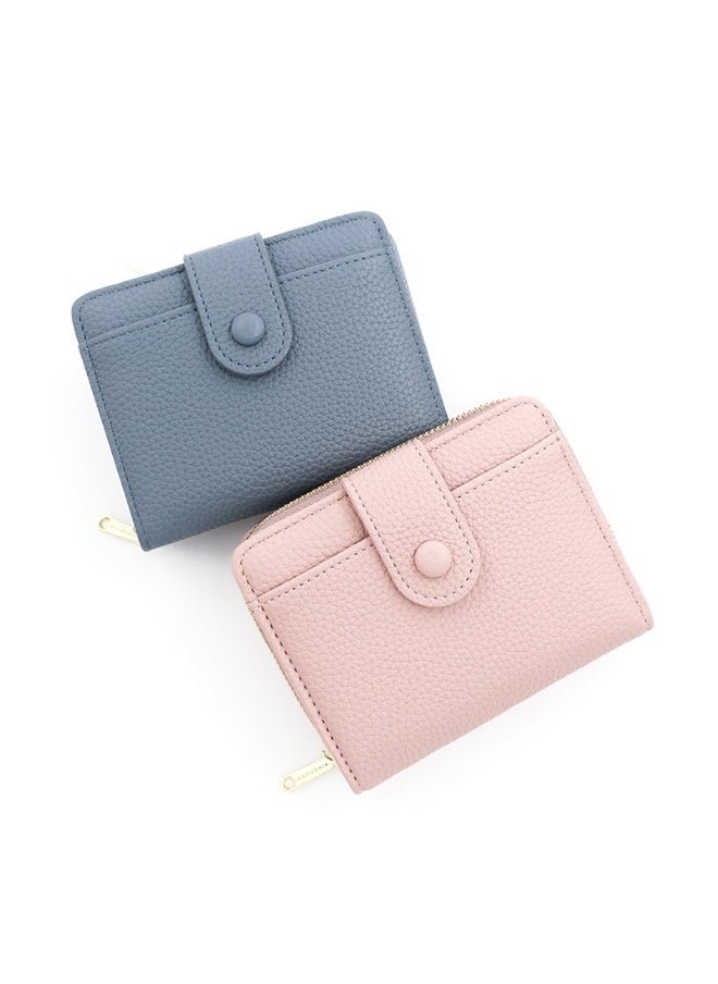 Women's Purse Simple Lychee Print Zipper Coin Purse Short Girl's Purse Money Clip