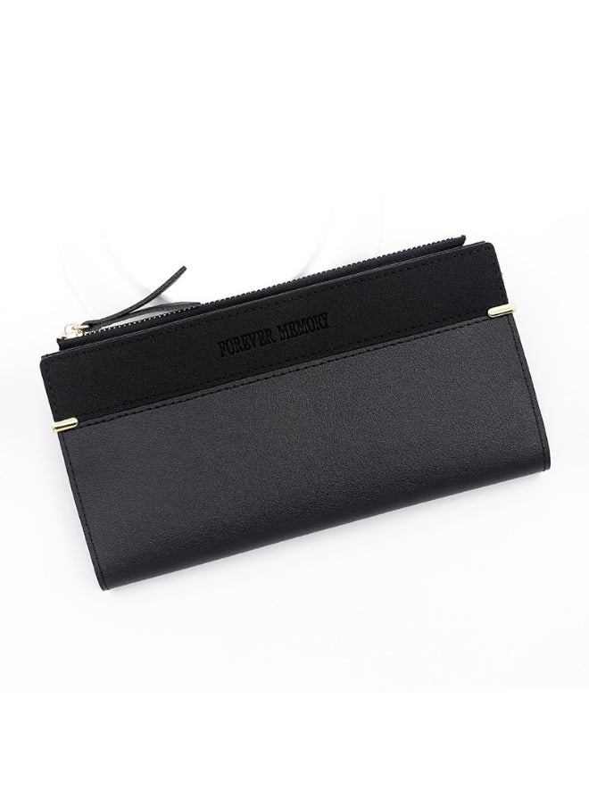 Women's Purse Simple Fashion Women's Long Purse 2 Fold Money Clip Purse Purse Purse Zipper Bag
