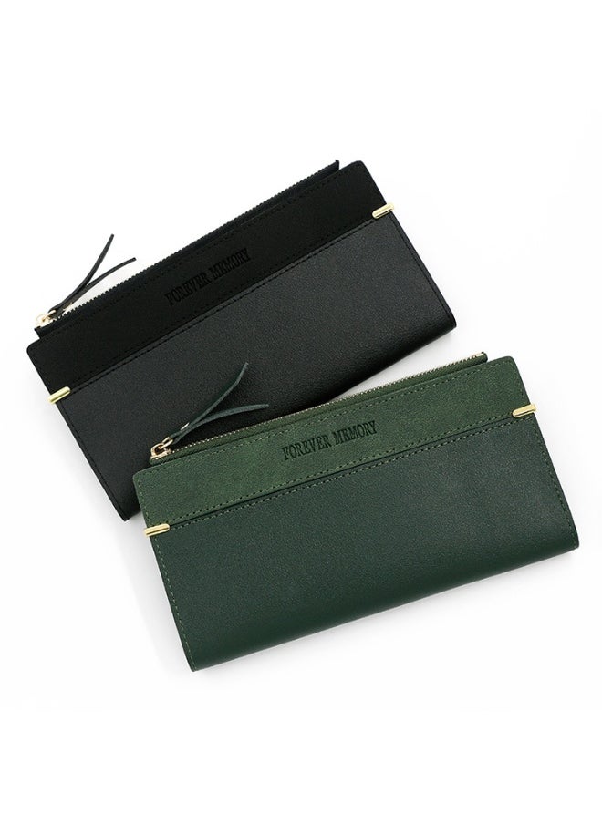 Women's Purse Simple Fashion Women's Long Purse 2 Fold Money Clip Purse Purse Purse Zipper Bag