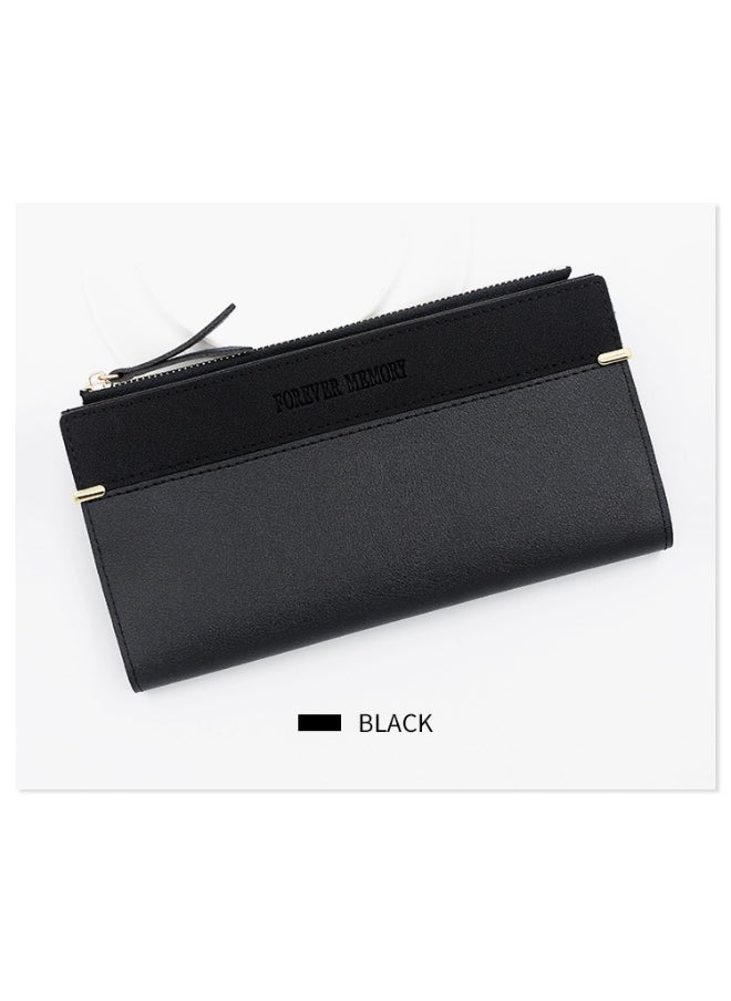 Women's Purse Simple Fashion Women's Long Purse 2 Fold Money Clip Purse Purse Purse Zipper Bag