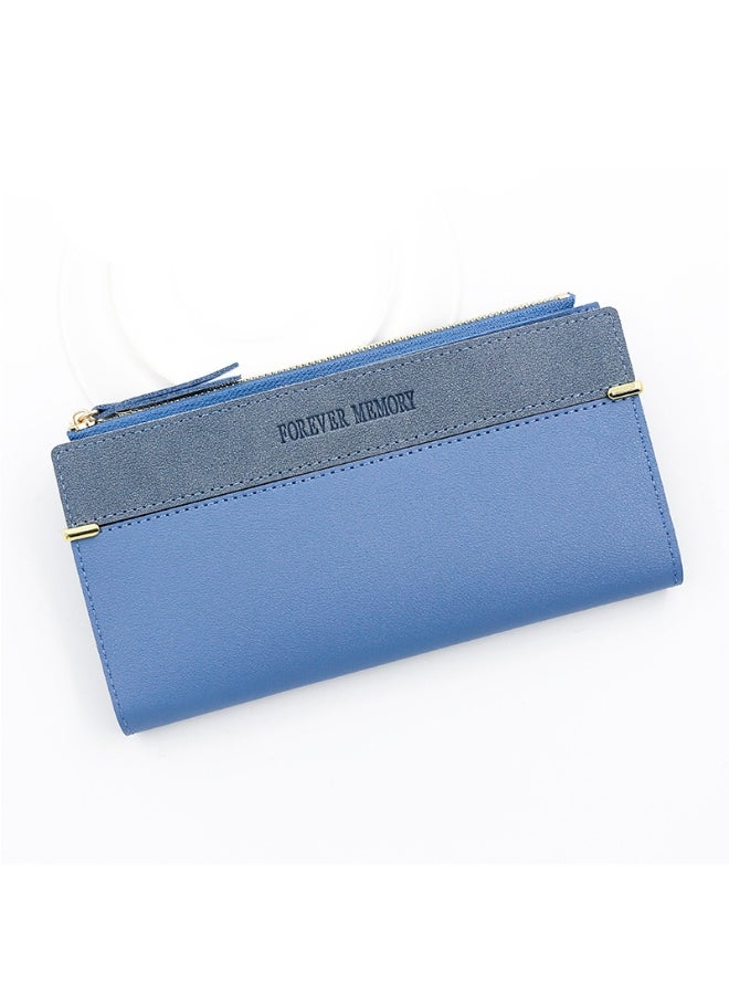 Women's Purse Simple Fashion Women's Long Purse 2 Fold Money Clip Purse Purse Purse Zipper Bag