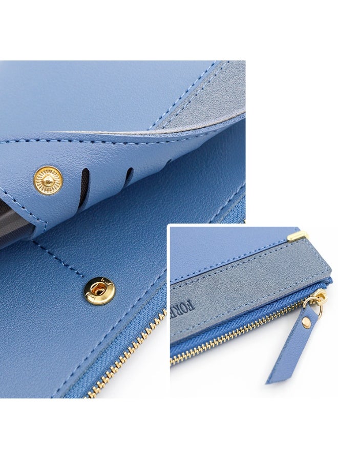 Women's Purse Simple Fashion Women's Long Purse 2 Fold Money Clip Purse Purse Purse Zipper Bag
