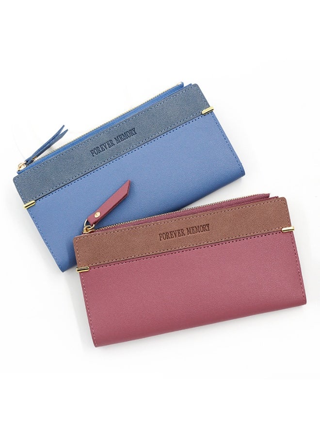 Women's Purse Simple Fashion Women's Long Purse 2 Fold Money Clip Purse Purse Purse Zipper Bag