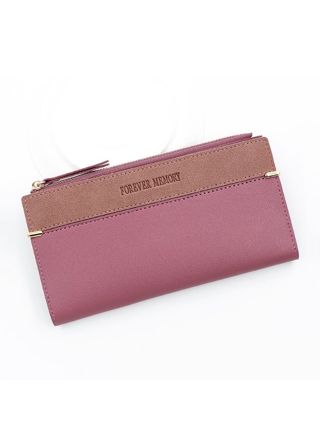 Women's Purse Simple Fashion Women's Long Purse 2 Fold Money Clip Purse Purse Purse Zipper Bag
