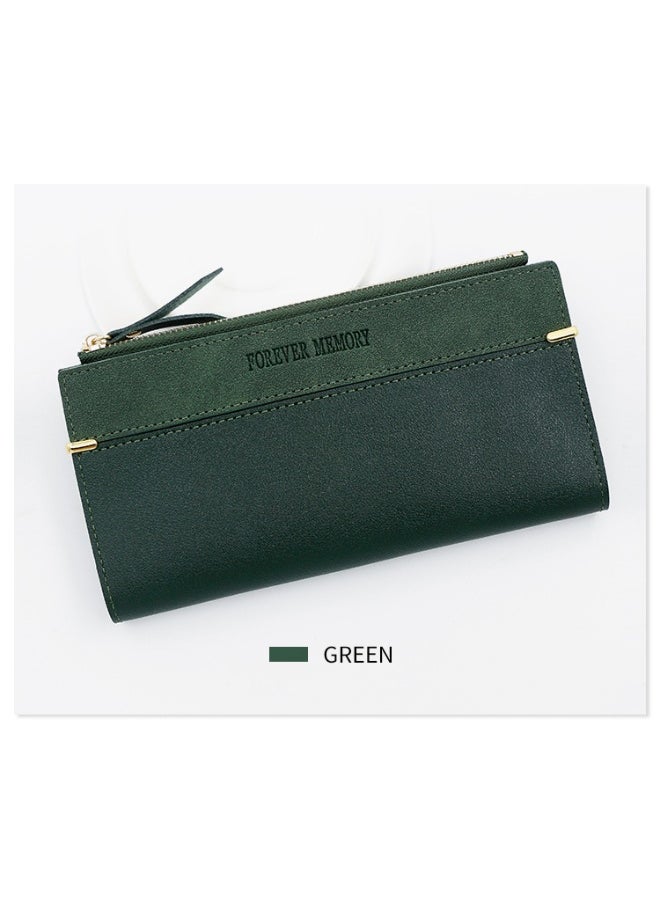 Women's Purse Simple Fashion Women's Long Purse 2 Fold Money Clip Purse Purse Purse Zipper Bag