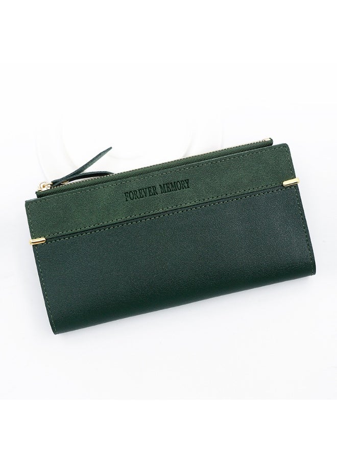 Women's Purse Simple Fashion Women's Long Purse 2 Fold Money Clip Purse Purse Purse Zipper Bag