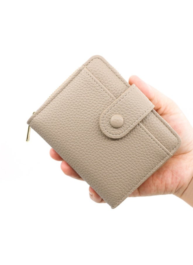 Women's Purse Simple Lychee Print Zipper Coin Purse Short Girl's Purse Money Clip