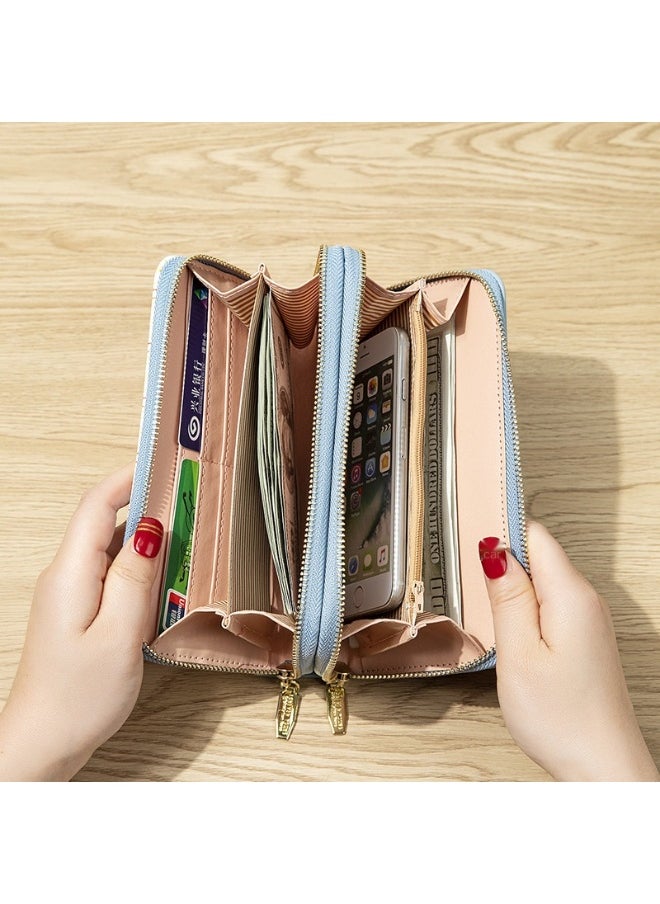 Women's Long All-in-one Double Zipper Student Letter Large Capacity Coin Purse