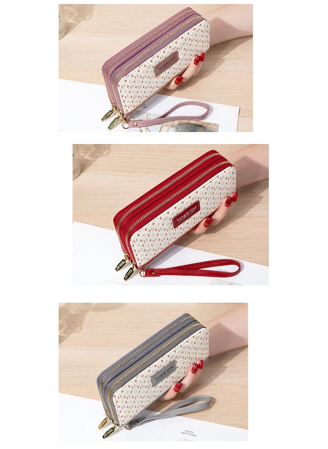 Women's Long All-in-one Double Zipper Student Letter Large Capacity Coin Purse