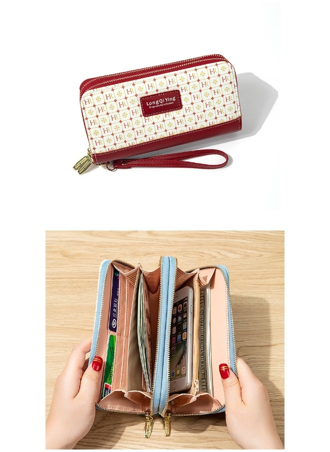 Women's Long All-in-one Double Zipper Student Letter Large Capacity Coin Purse