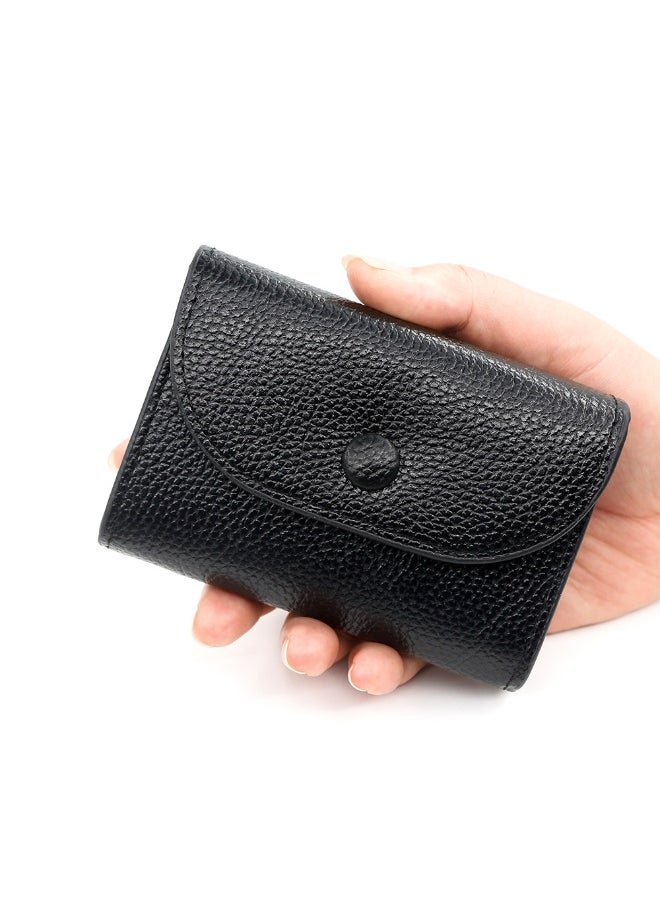 Card Bag Simple Large Capacity Hand Purse Zipper Bag Soft Pu Leather Compact Card Bag Sleeve