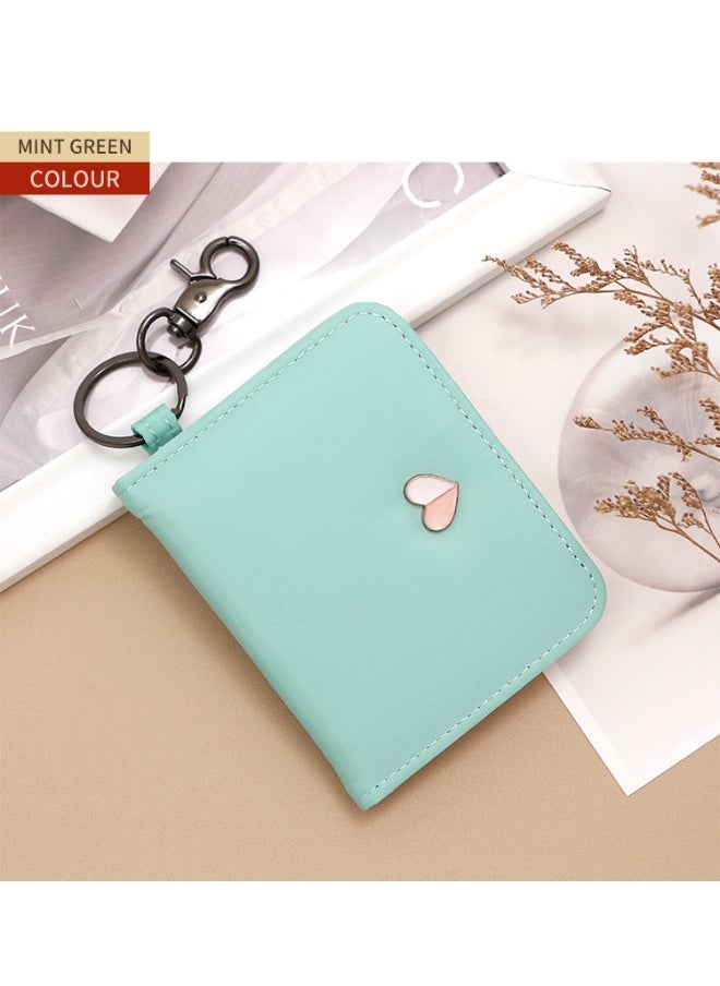 Cute Girl Card Bag Portable Candy Color Compact Certificate Bag Multi-card Card Bag Key Chain