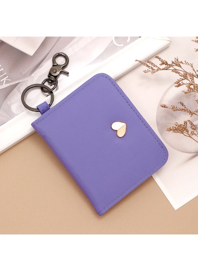 Cute Girl Card Bag Portable Candy Color Compact Certificate Bag Multi-card Card Bag Key Chain
