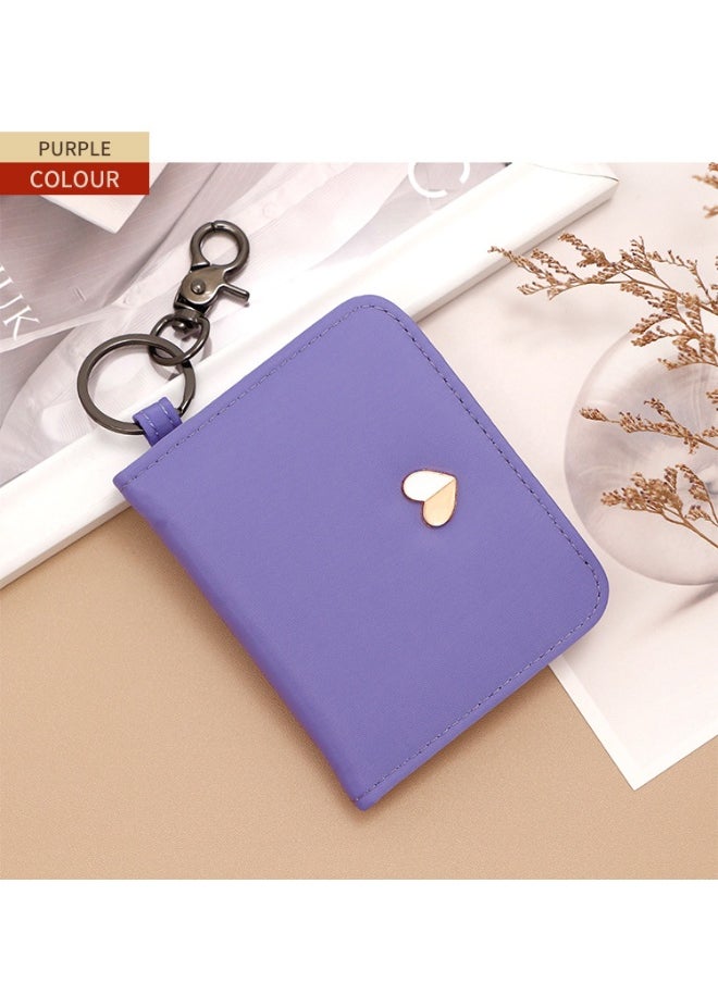 Cute Girl Card Bag Portable Candy Color Compact Certificate Bag Multi-card Card Bag Key Chain