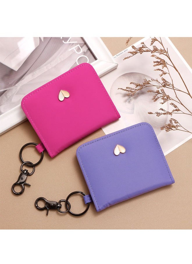 Cute Girl Card Bag Portable Candy Color Compact Certificate Bag Multi-card Card Bag Key Chain