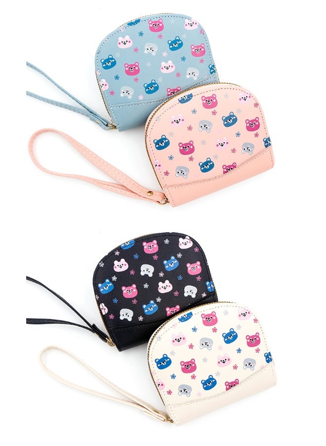 Card Bag Cute Cartoon Short Zipper Purse Card Bag Women's Bear Coin Purse