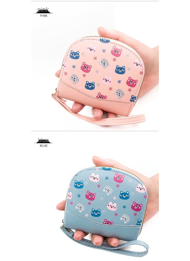 Card Bag Cute Cartoon Short Zipper Purse Card Bag Women's Bear Coin Purse