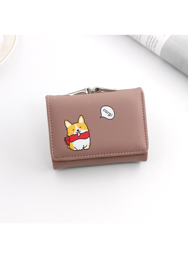 Women's Purse Cartoon Cute Clutch Purse Coin Purse Pu Triple Fold Women's Short Purse Money Clip