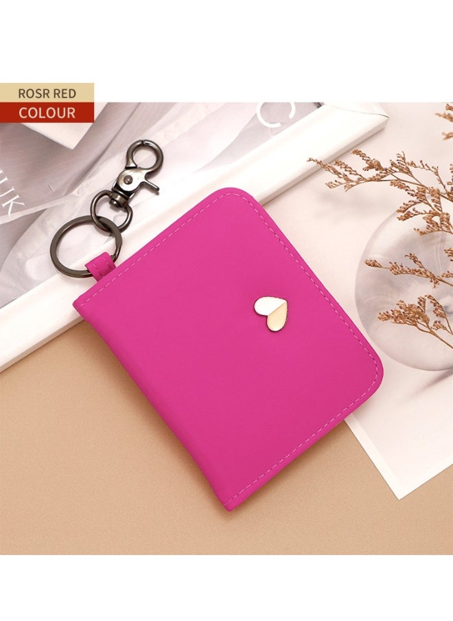 Cute Girl Card Bag Portable Candy Color Compact Certificate Bag Multi-card Card Bag Key Chain
