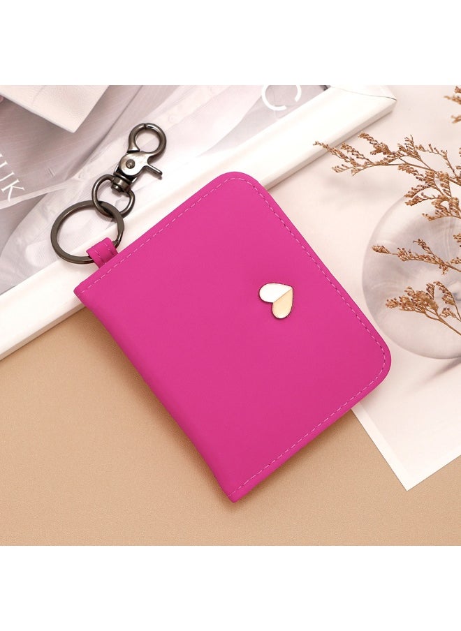Cute Girl Card Bag Portable Candy Color Compact Certificate Bag Multi-card Card Bag Key Chain