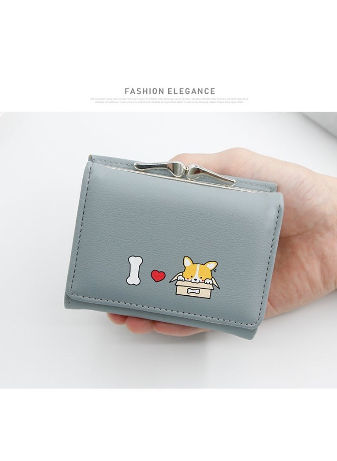 Women's Purse Cartoon Cute Clutch Purse Coin Purse Pu Triple Fold Women's Short Purse Money Clip